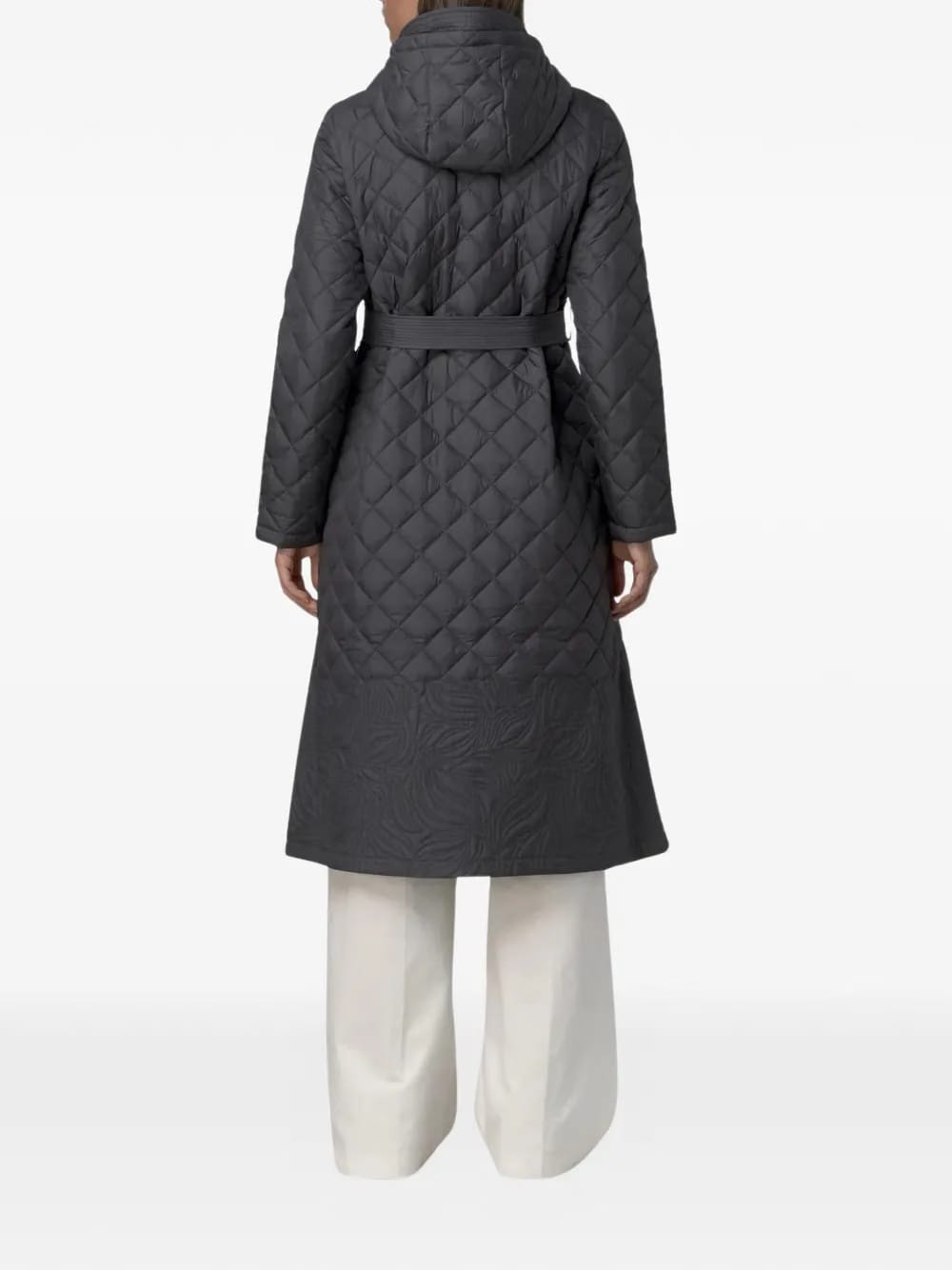 Quilted Belted Hooded Jacket