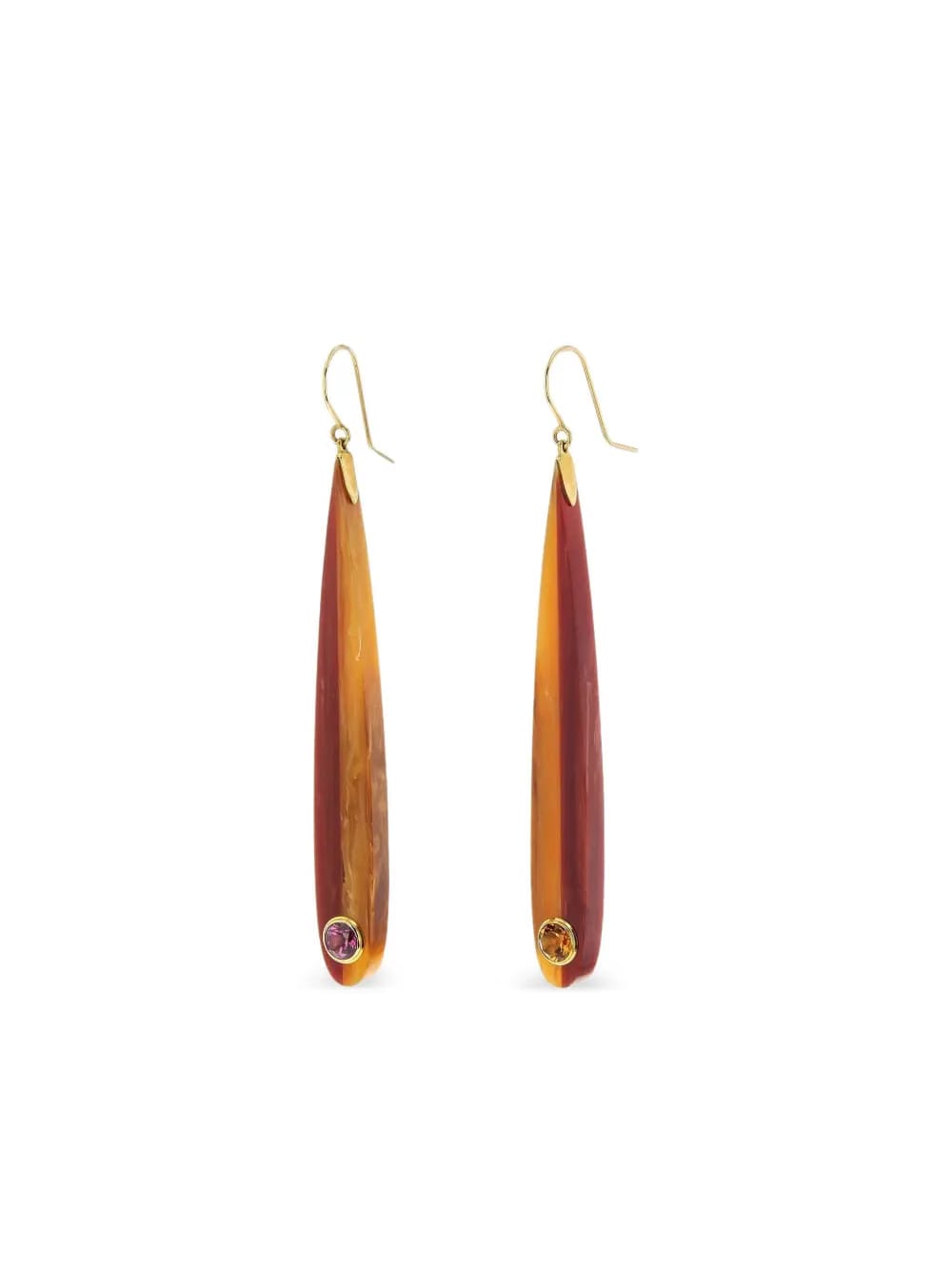 18K yellow gold bakelite earrings