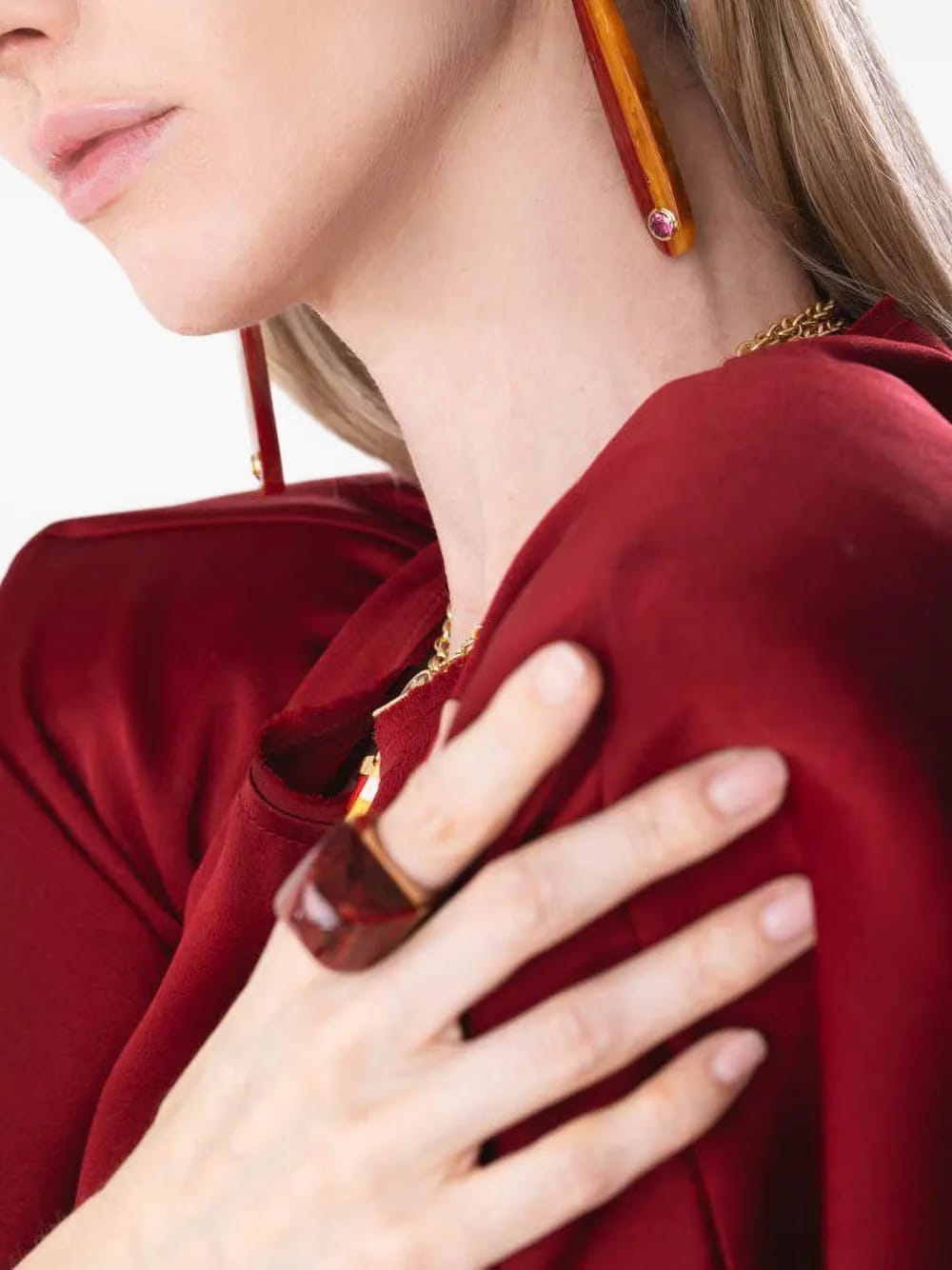 18K yellow gold bakelite earrings