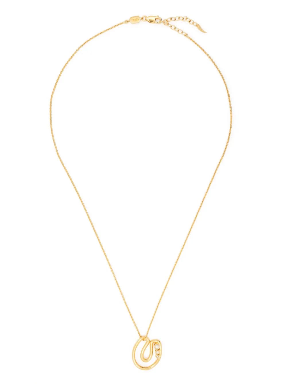 U-letter pendant chain-link necklace