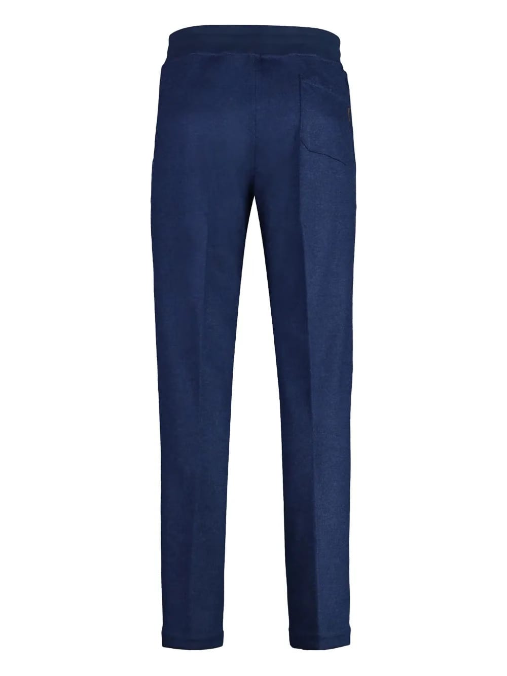 leather-insert wool trousers
