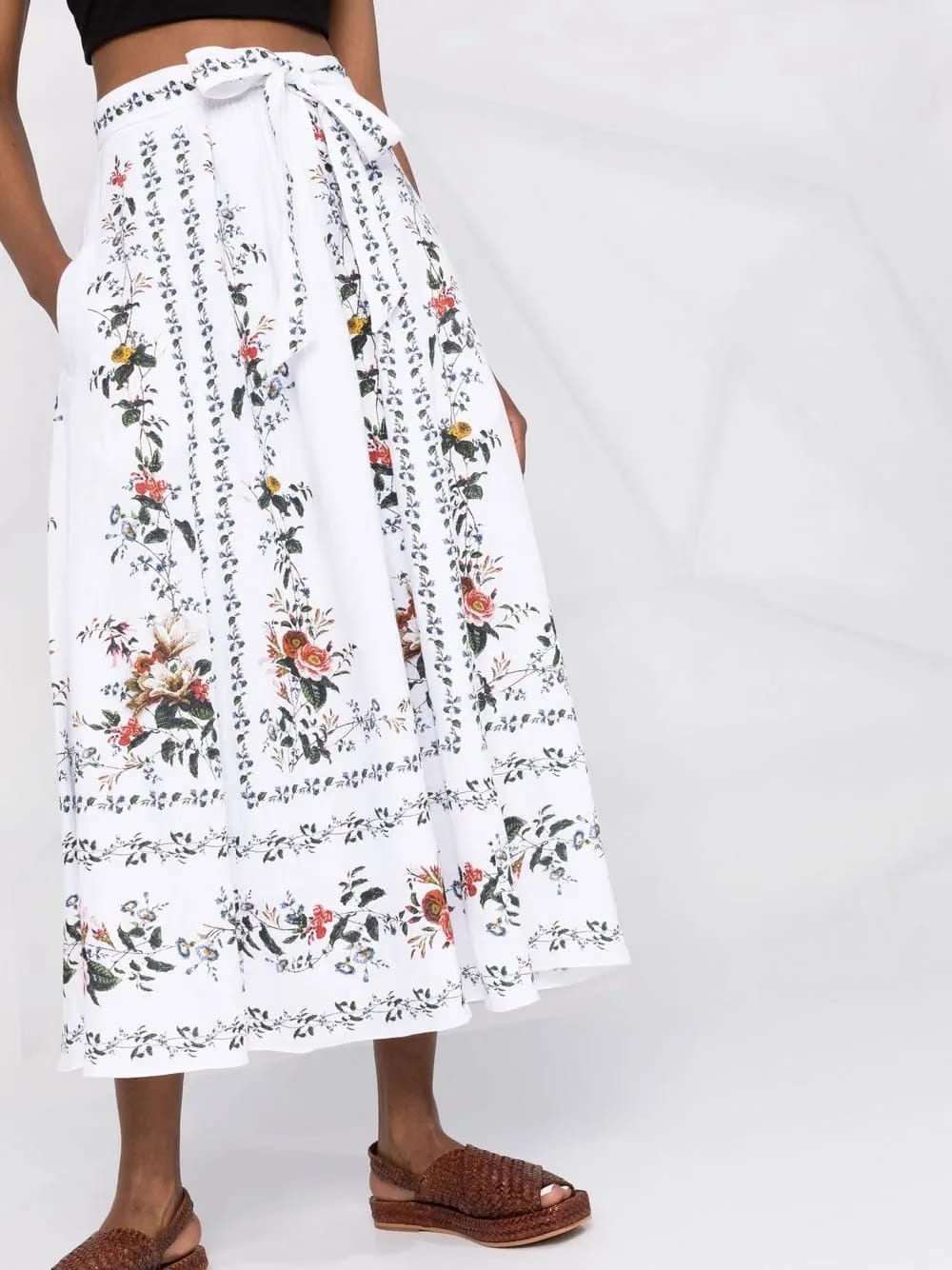 Bernadette linen midi skirt