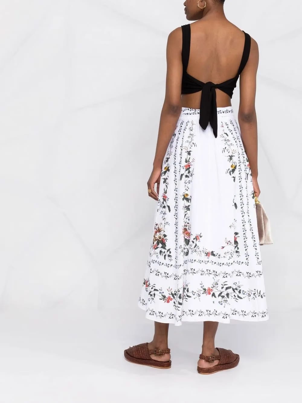 Bernadette linen midi skirt