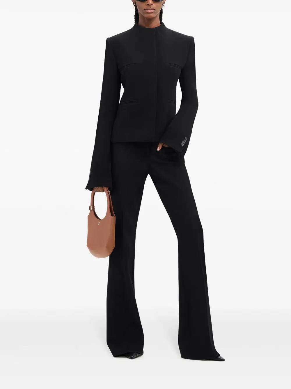 Heritage concealed-fastening crepe jacket