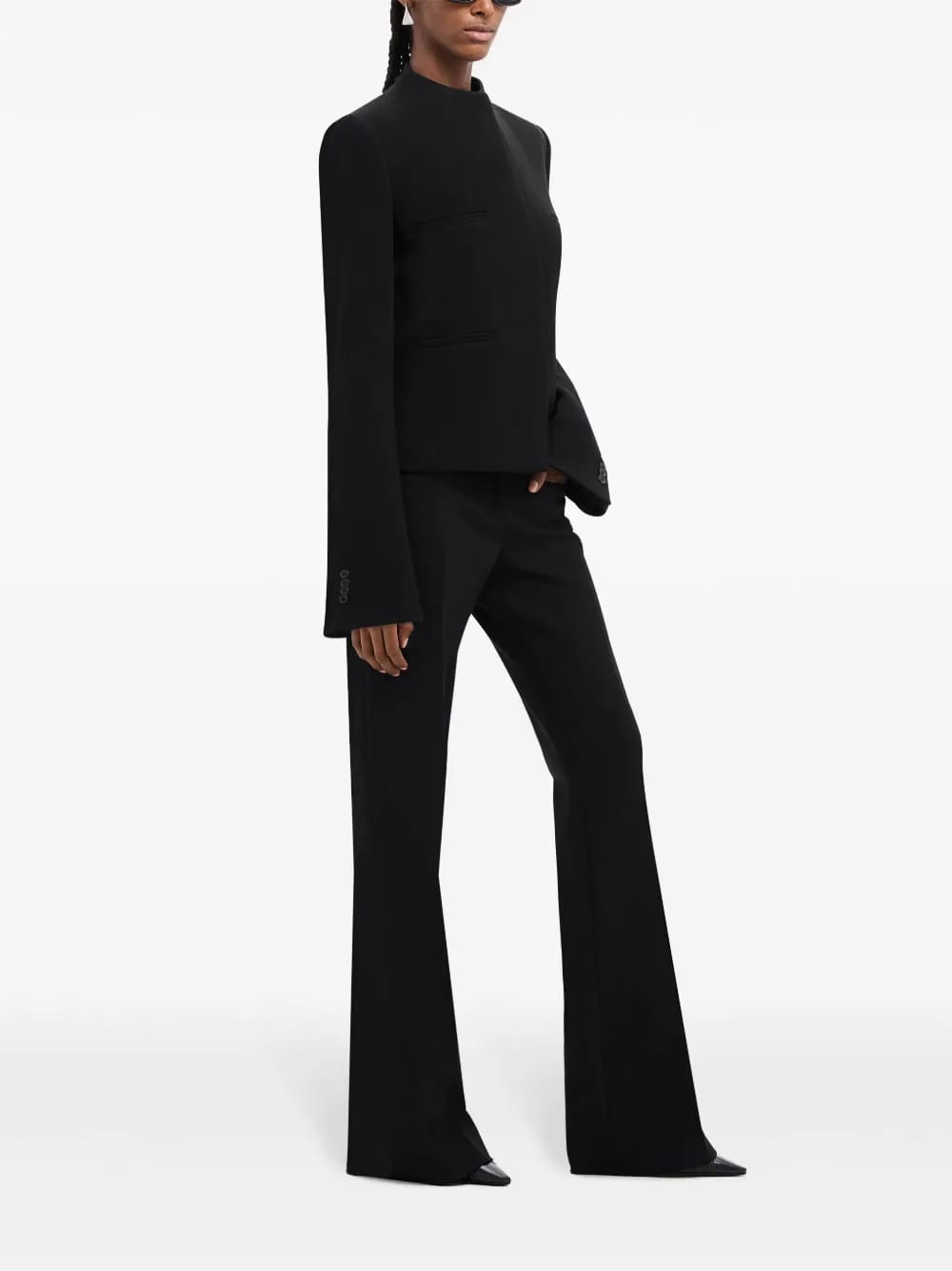 Heritage concealed-fastening crepe jacket