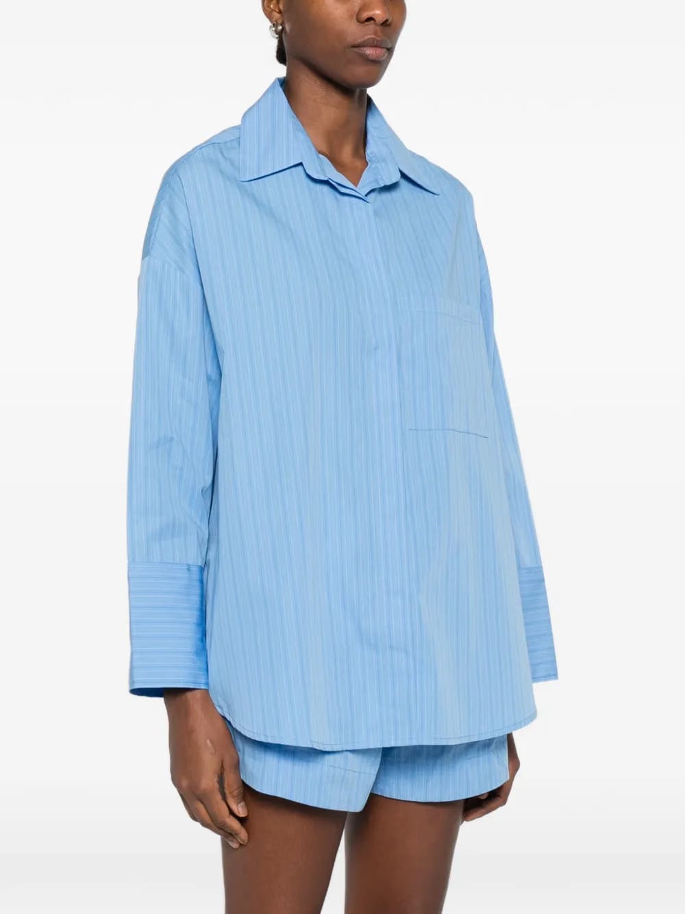 Clemente chest-pocket striped shirt