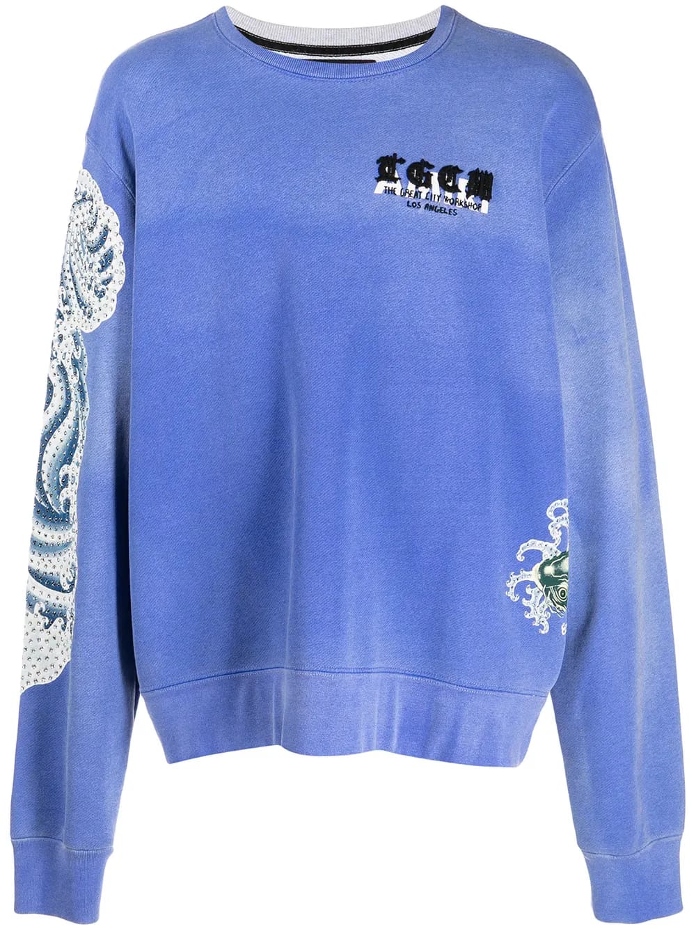 embellished koi-print sweatshirt