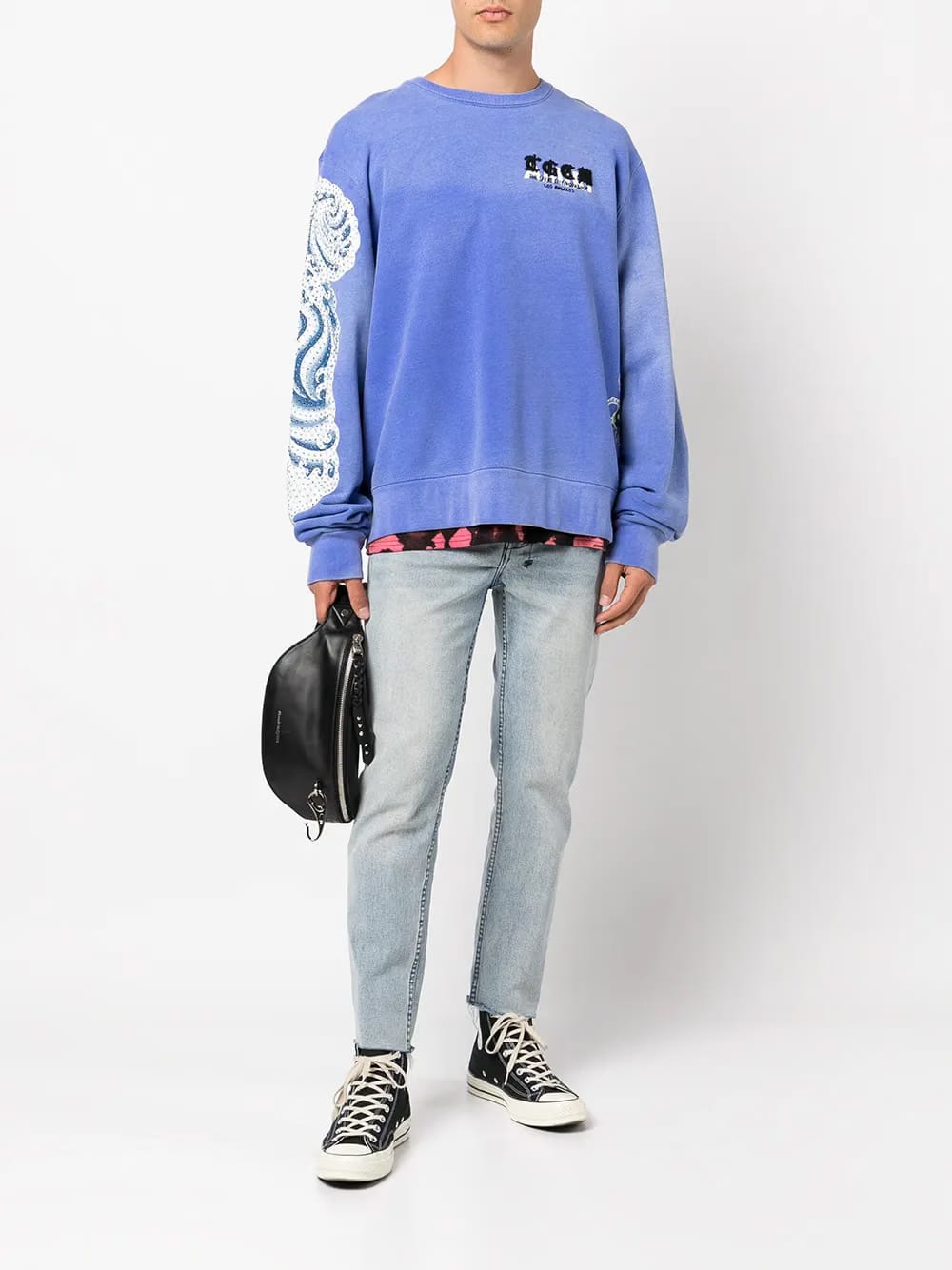 embellished koi-print sweatshirt