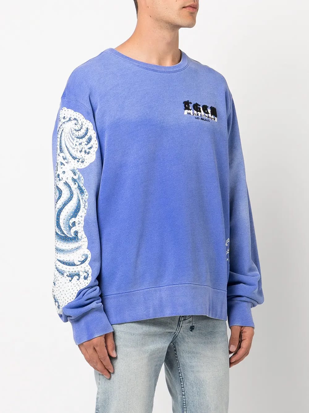 embellished koi-print sweatshirt