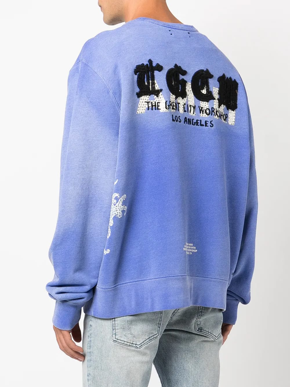 embellished koi-print sweatshirt