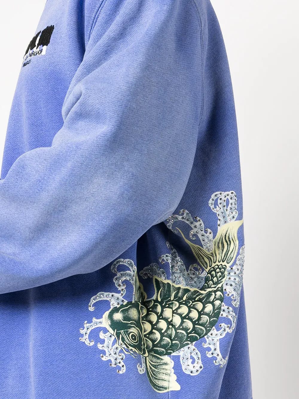 embellished koi-print sweatshirt