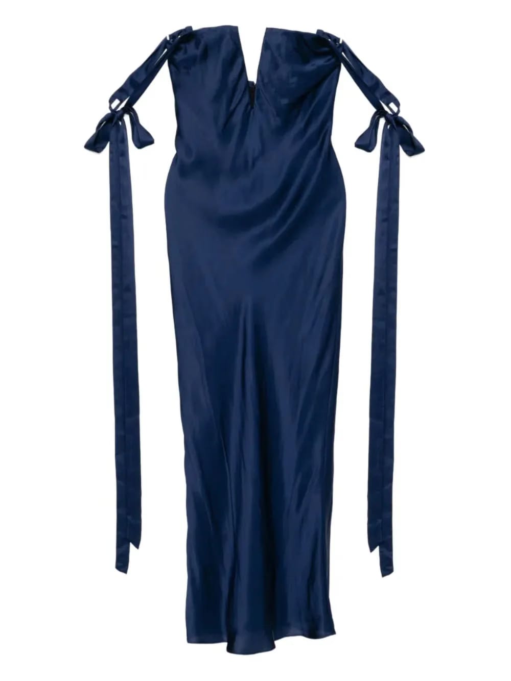 plunging bias-cut gown