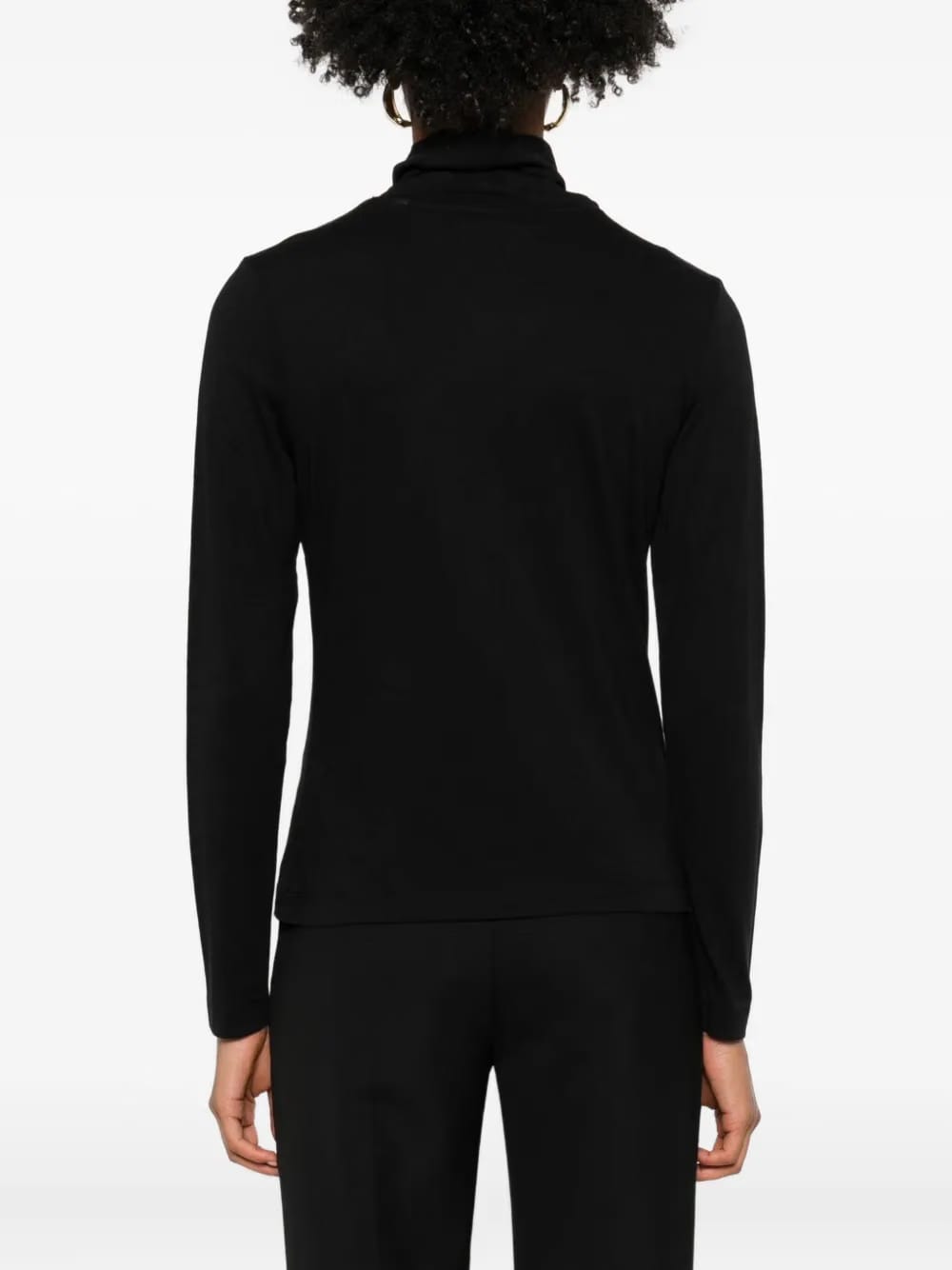 high-neck long-sleeve top