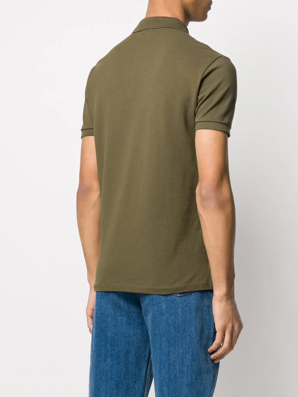 ribbed logo embroidery polo shirt