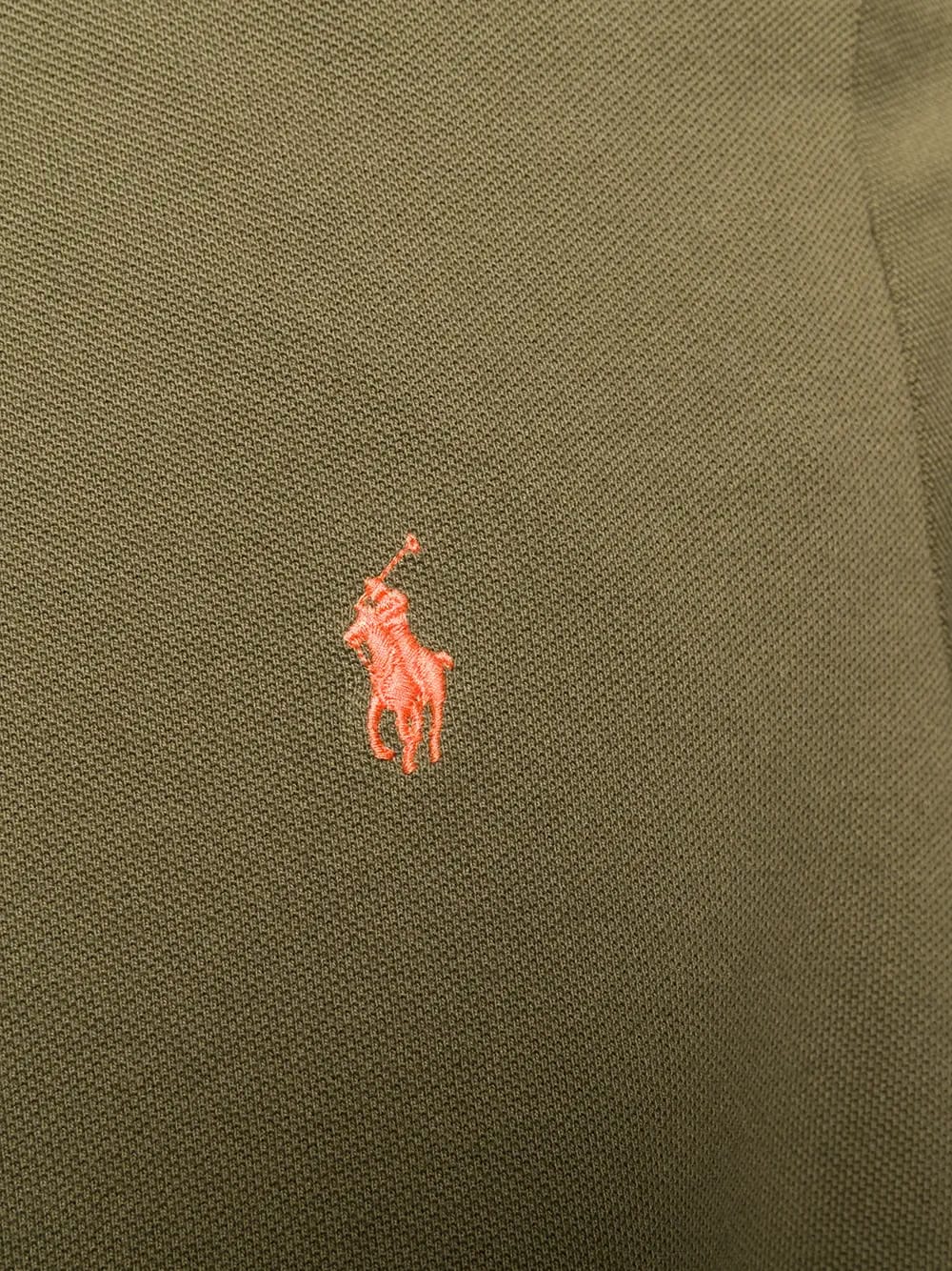 ribbed logo embroidery polo shirt