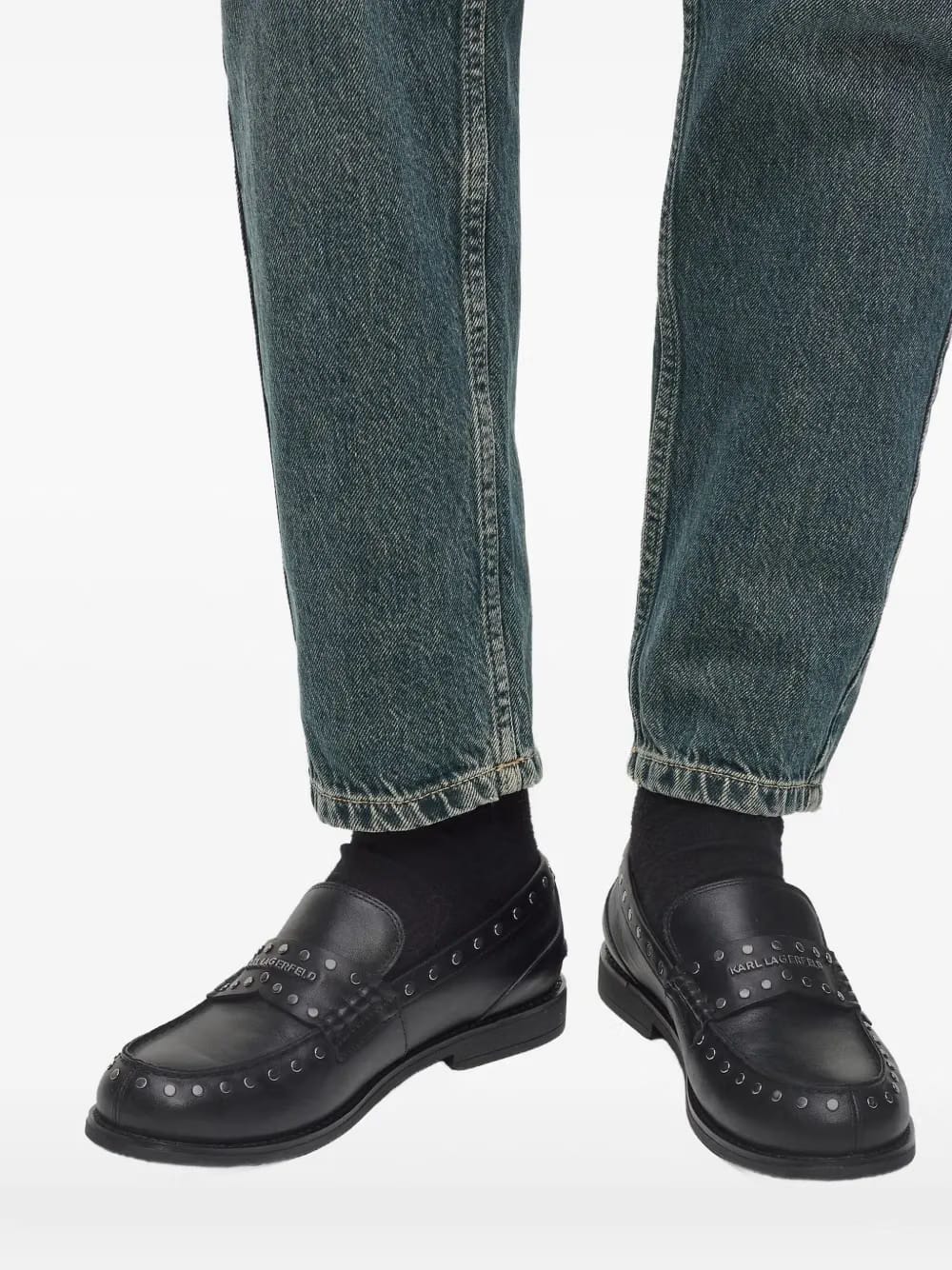 stud-embellished loafers