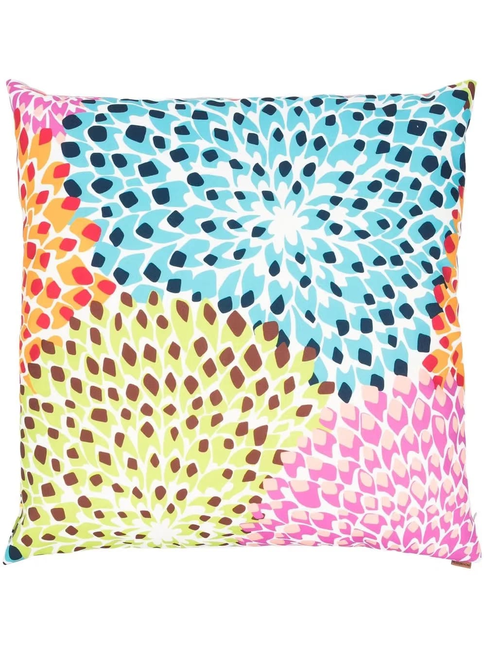 floral-print padded cushion