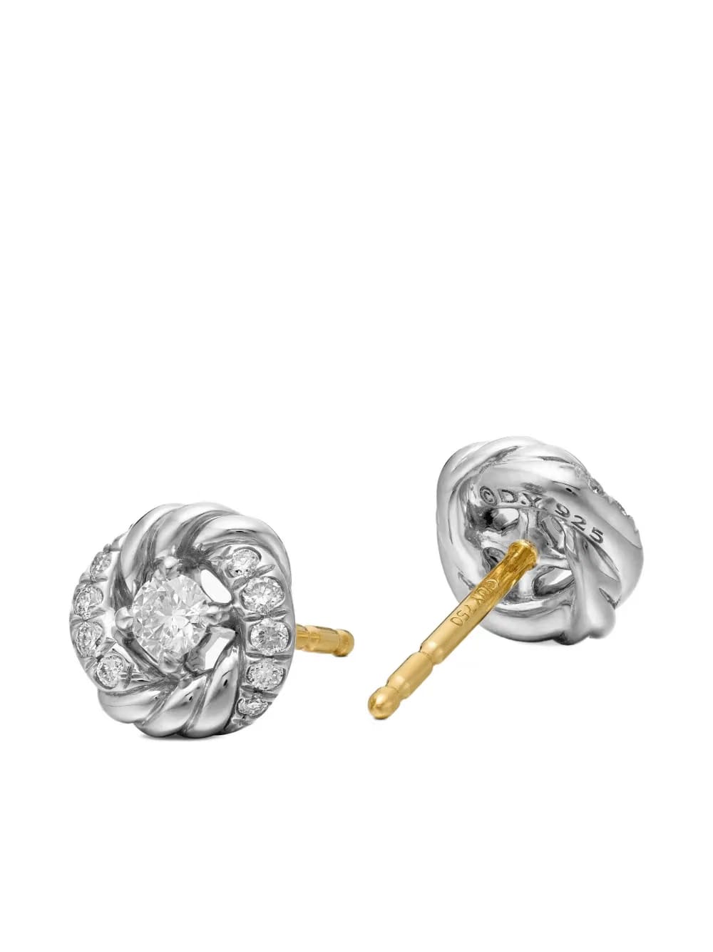 sterling silver Petite Infinity diamond stud earrings (7.8mm)