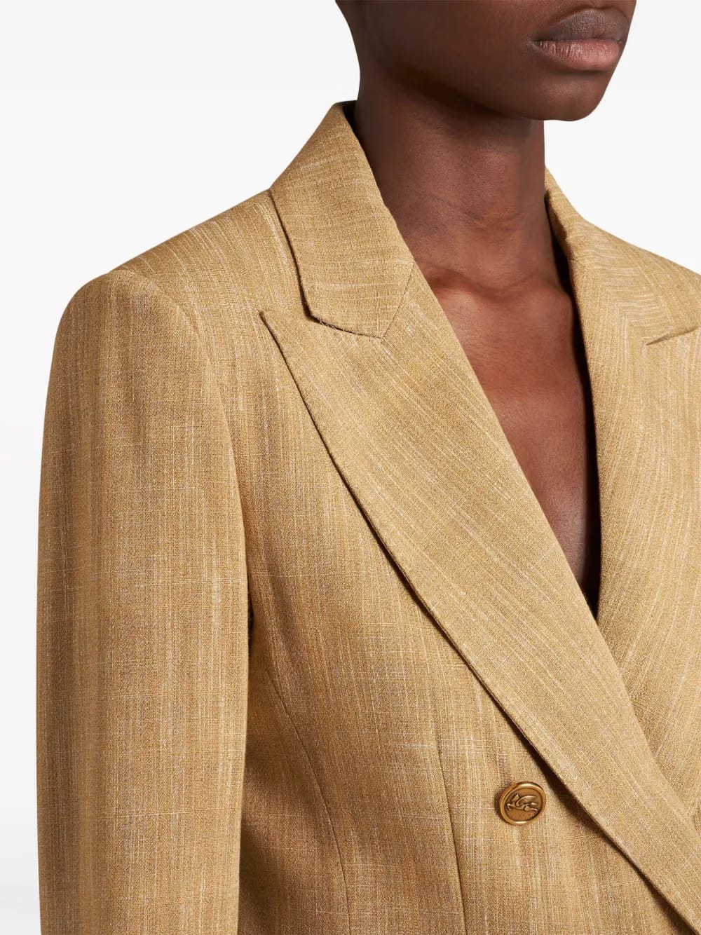 double-breasted slub blazer