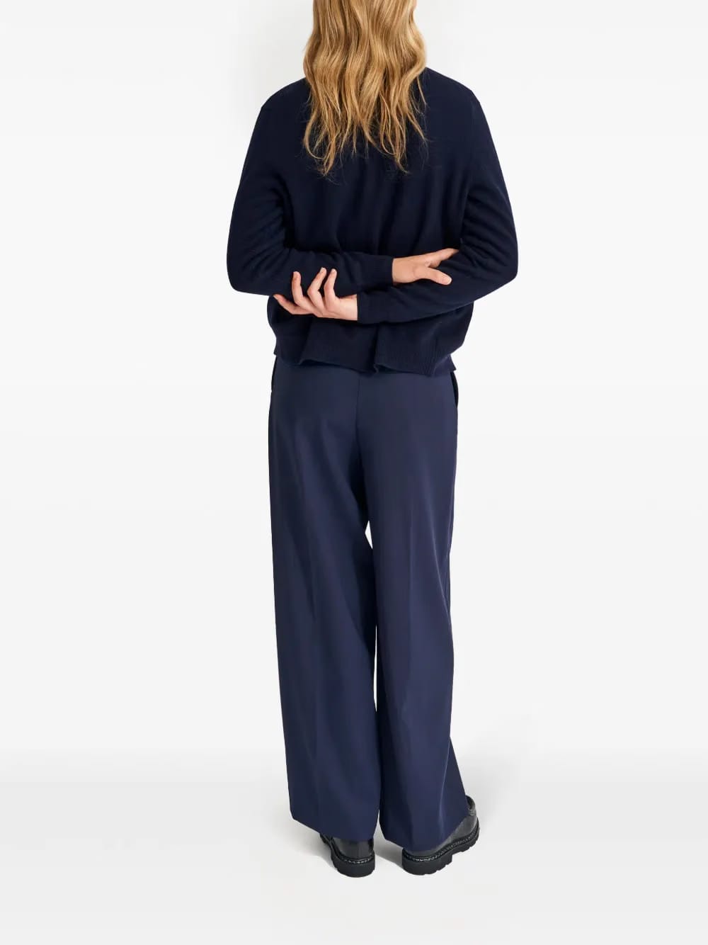 crew-neck cashmere cardigan