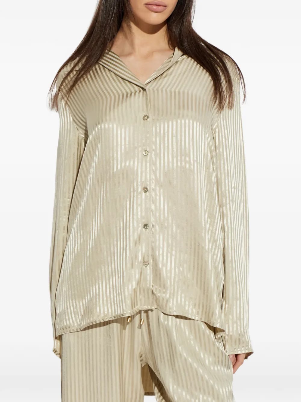striped buttoned top