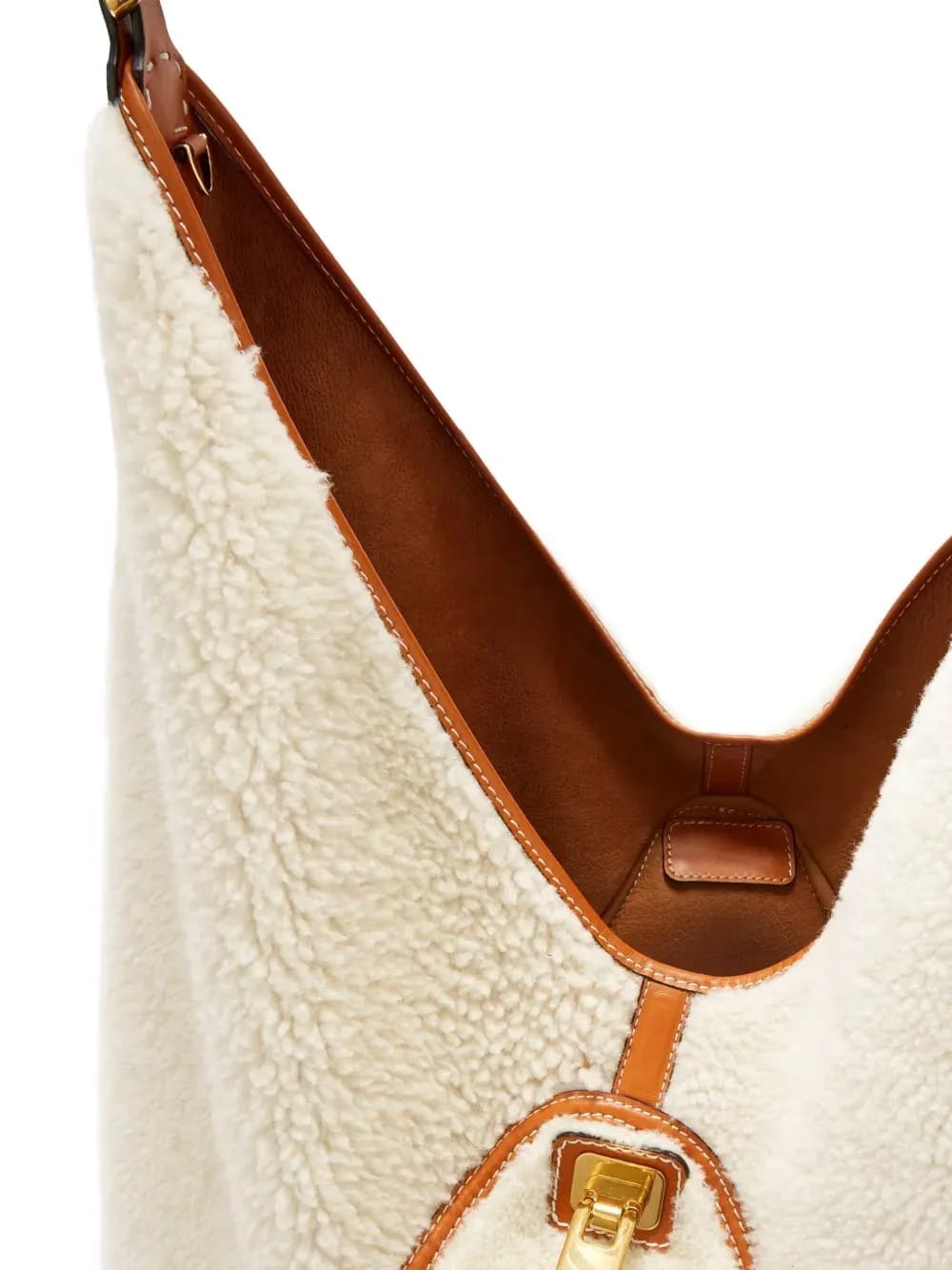 large Dudu shearling shoulder bag