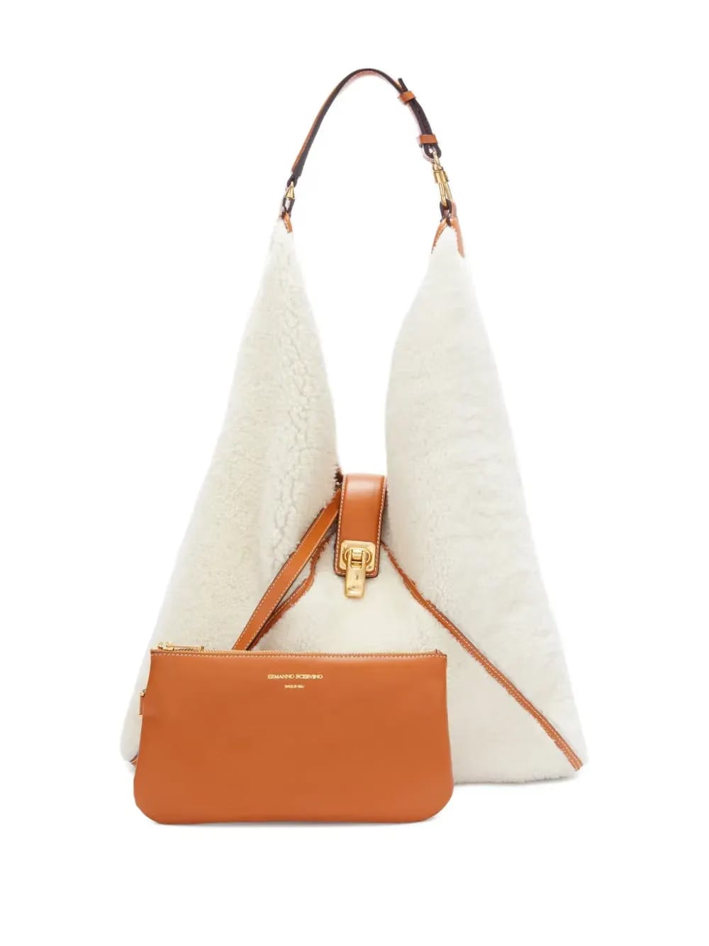 large Dudu shearling shoulder bag