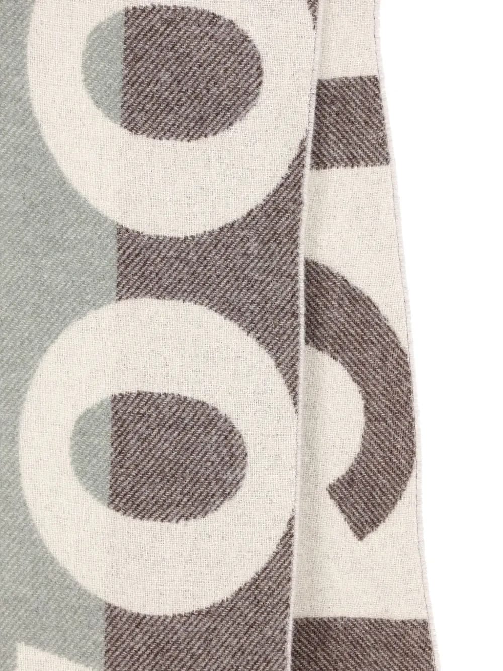 logo fringed scarf