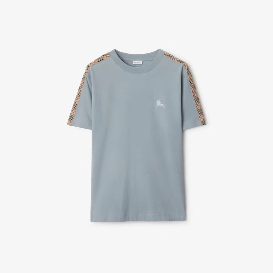Check Trim Cotton T-shirt