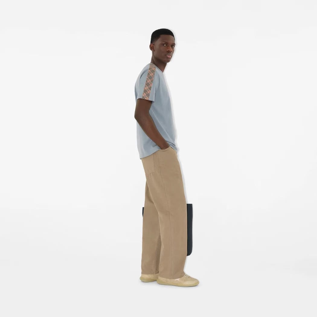 Check Trim Cotton T-shirt