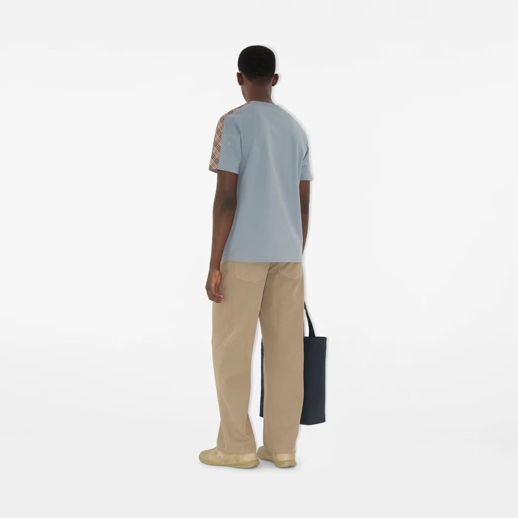 Check Trim Cotton T-shirt