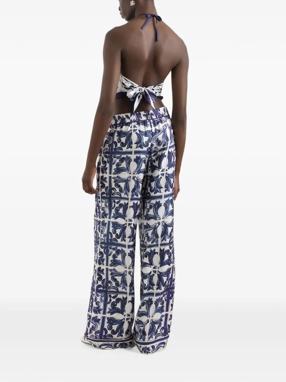 paisley-print elasticated-waist trousers