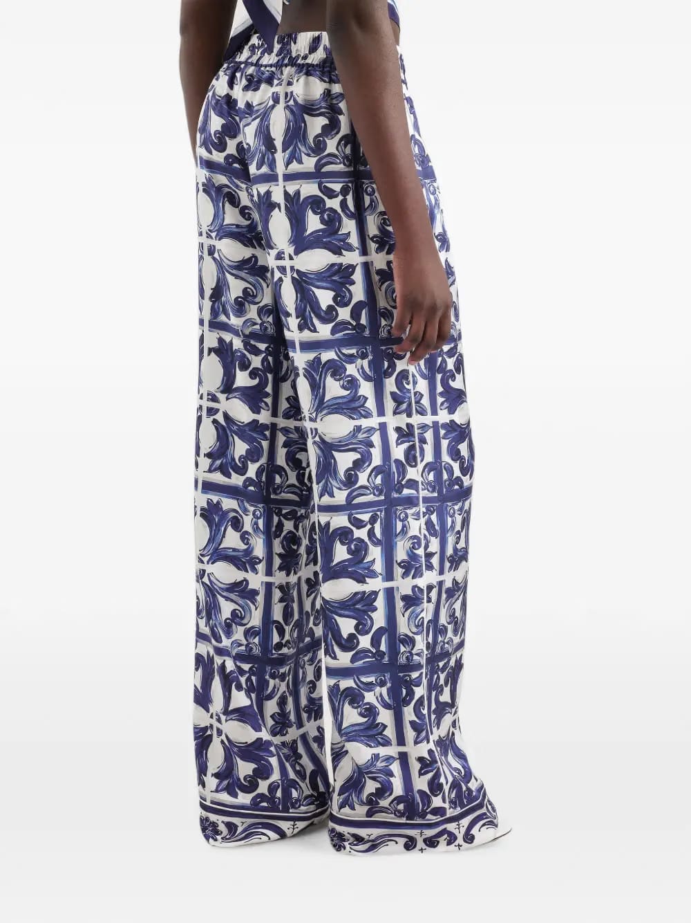 paisley-print elasticated-waist trousers