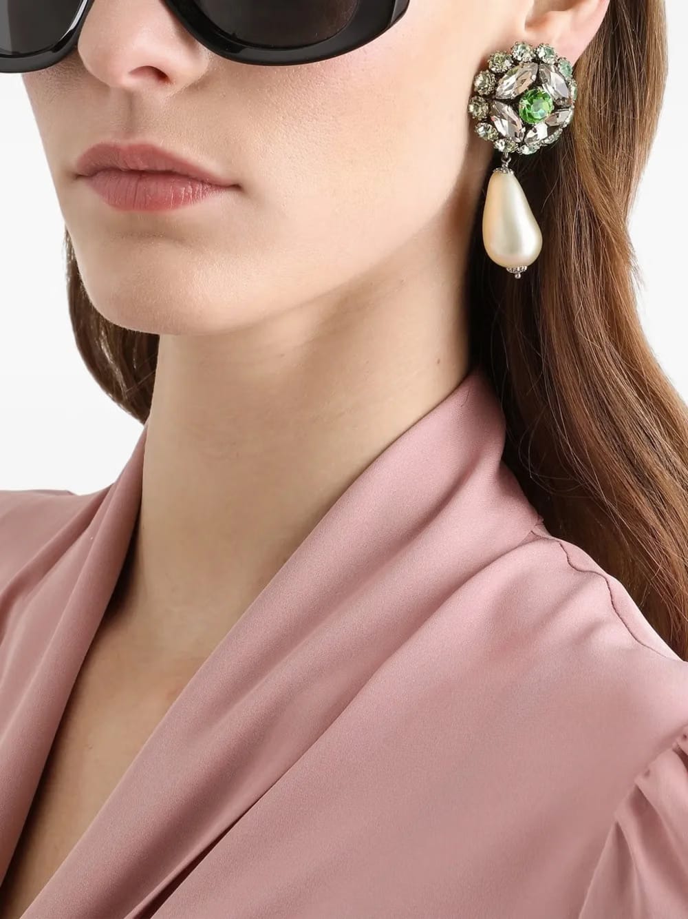 faux-pearl drop earrings
