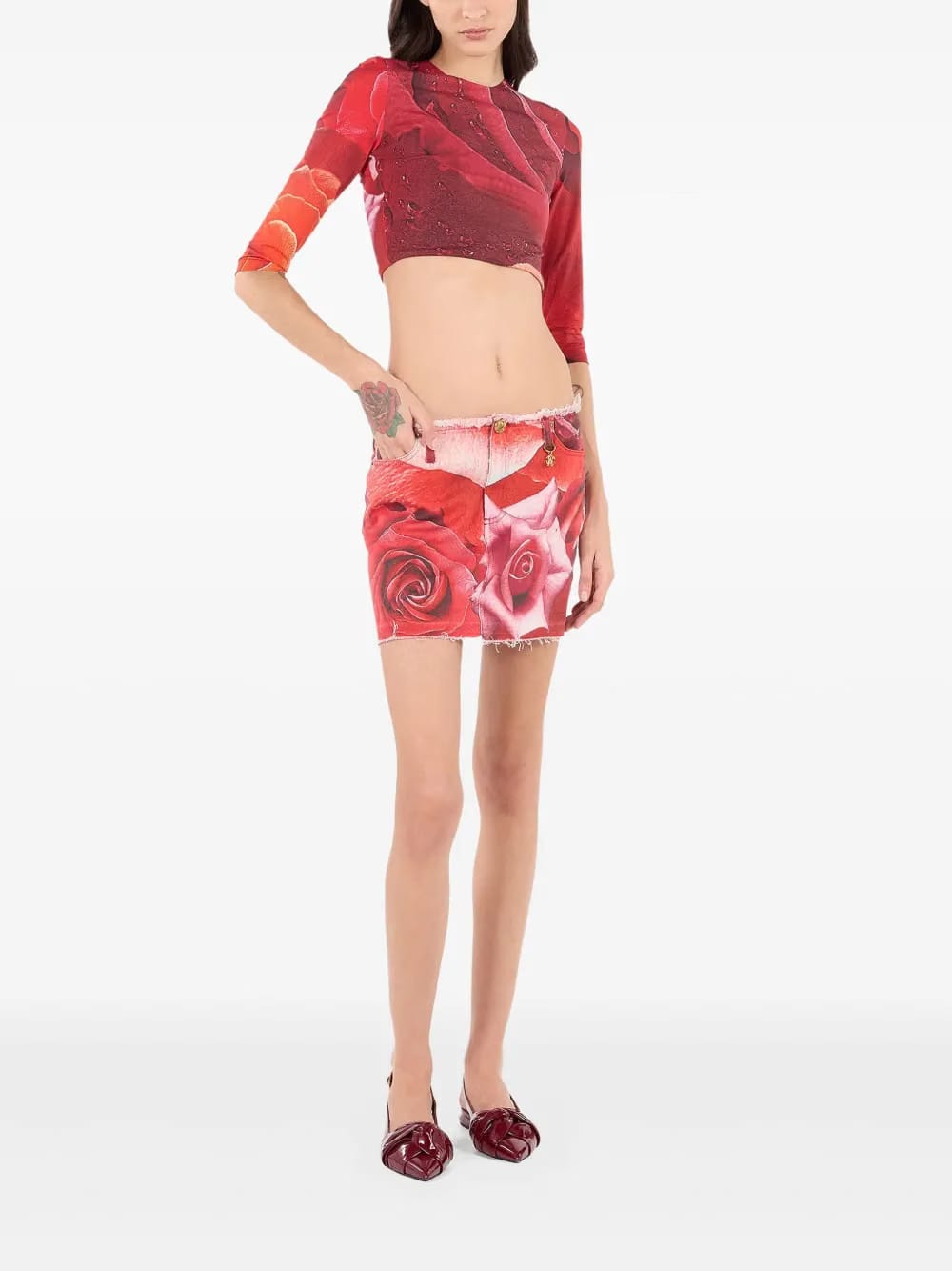 rose print T-Shirt