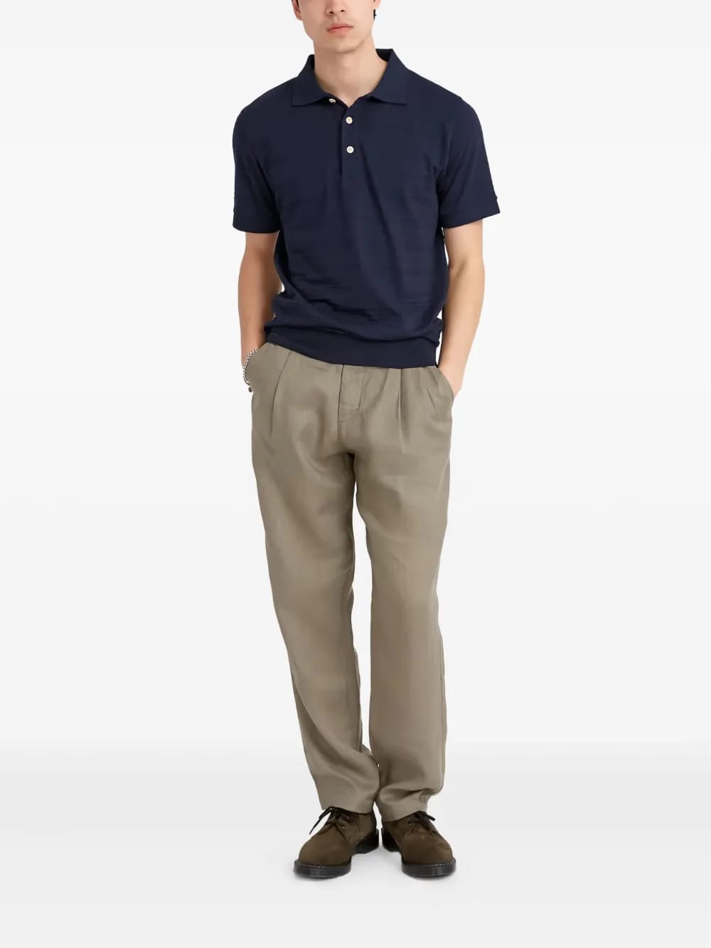 textured polo shirt