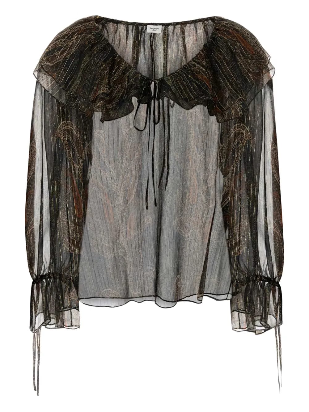 printed silk blend blouse
