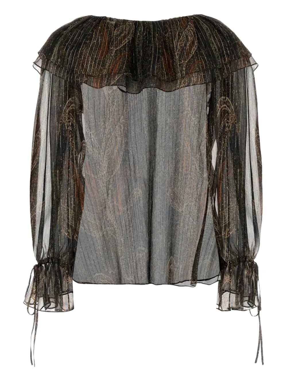 printed silk blend blouse