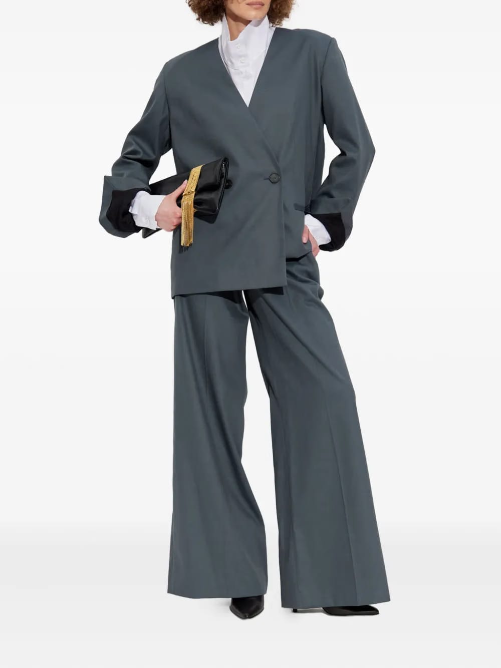 pleated side-pocket trousers