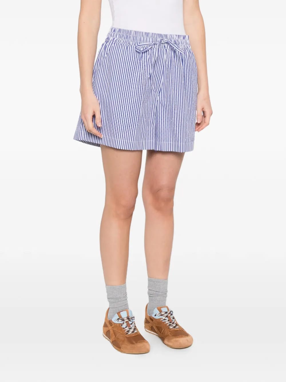 striped drawstring shorts
