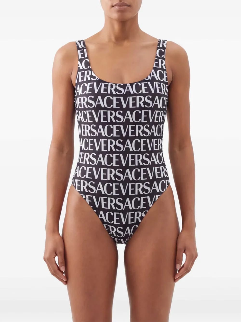 all-over logo print one-piece