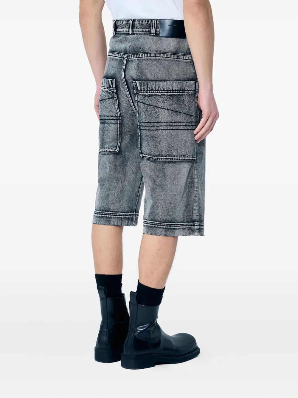 straight-leg denim shorts