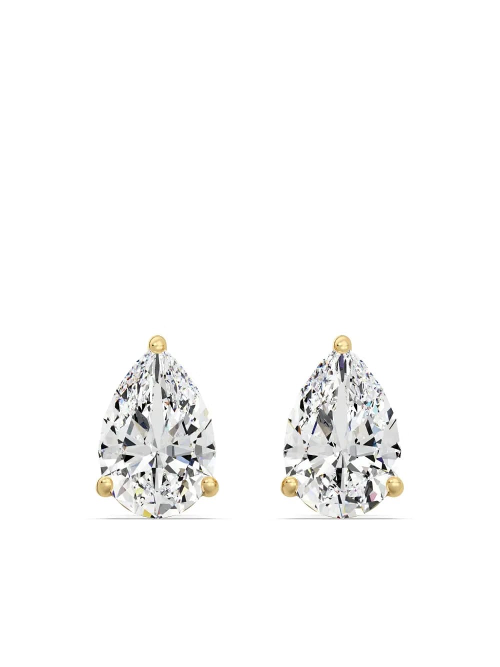 14K yellow gold diamond stud earrings