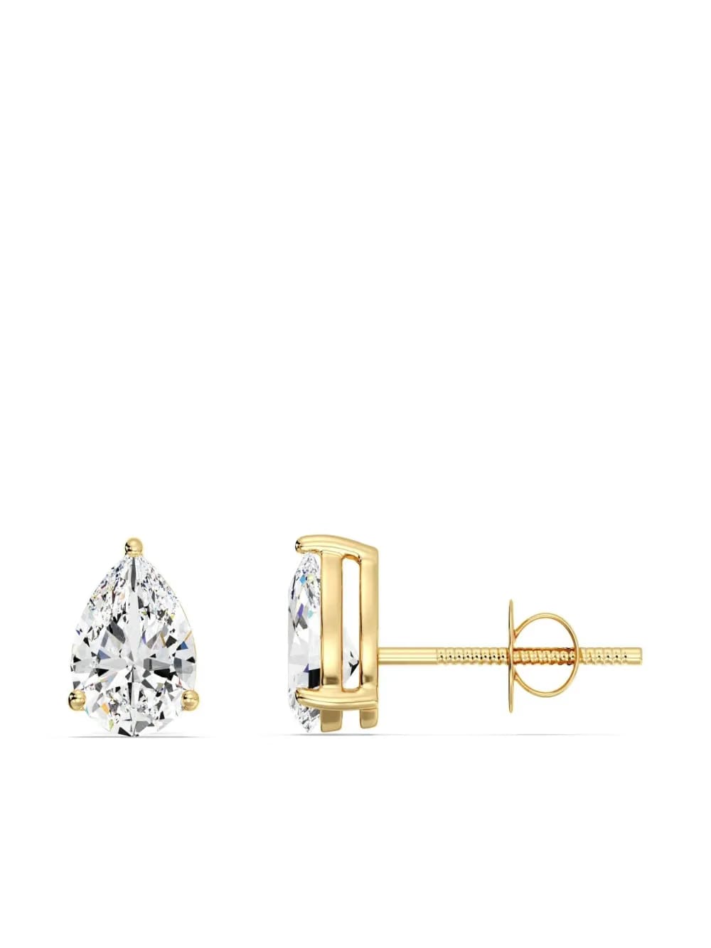 14K yellow gold diamond stud earrings