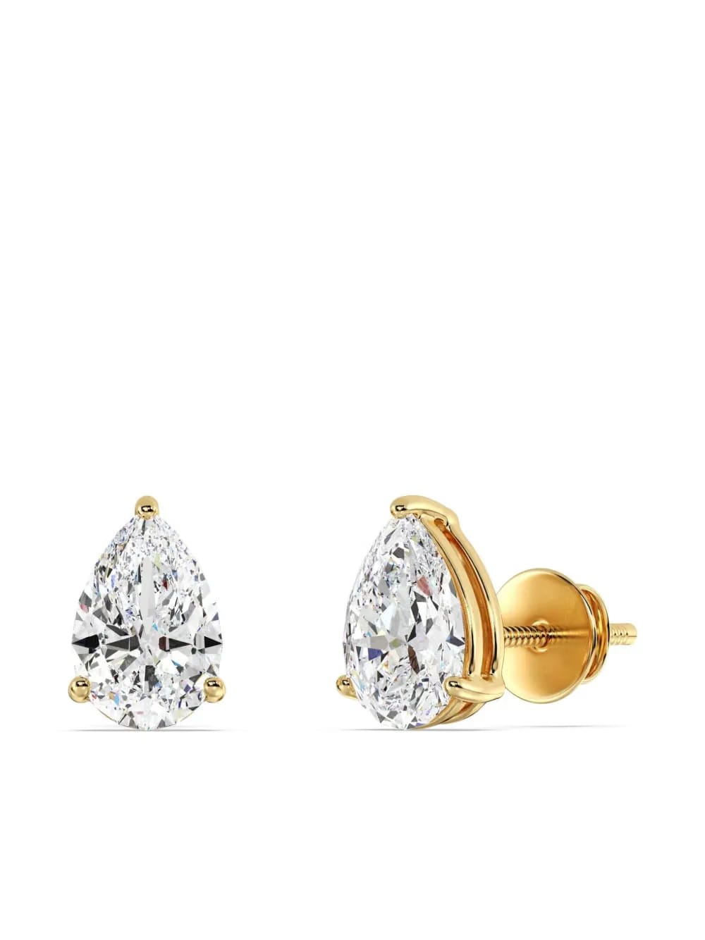 14K yellow gold diamond stud earrings