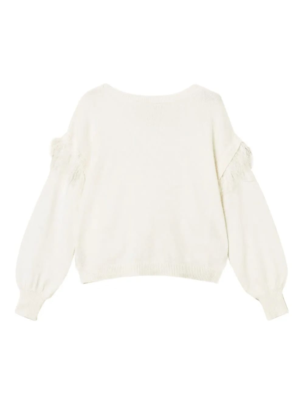 feather-trim sweater
