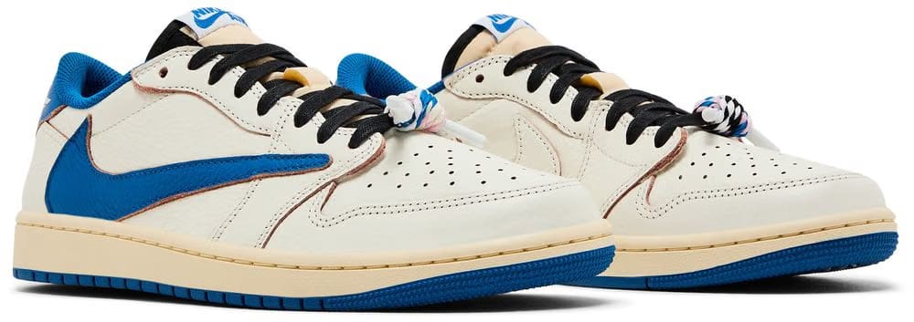 Fragment Design x Travis Scott x Air Jordan 1 Retro Low OG SP Sail Military Blue