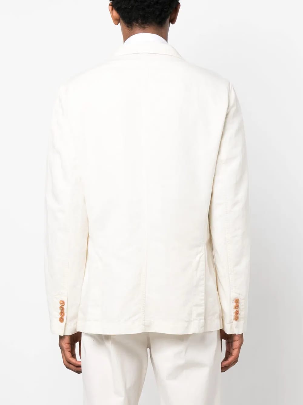 single-breasted button-fastening jacket