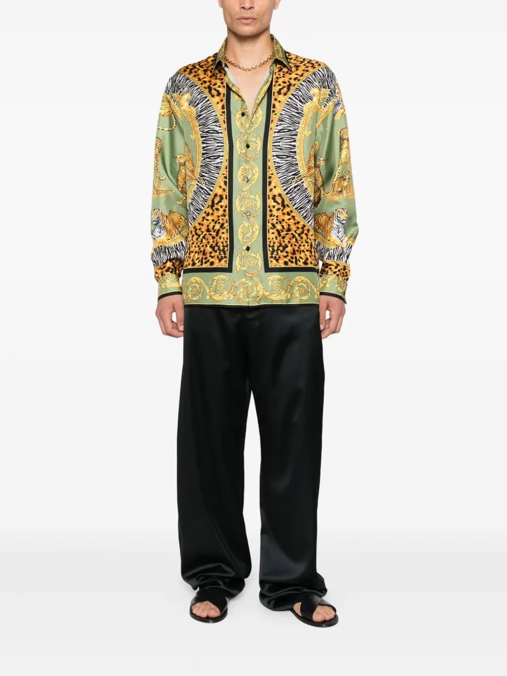 mix-print shirt