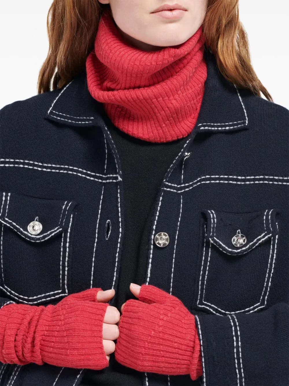 ribbed-knit cashmere snood